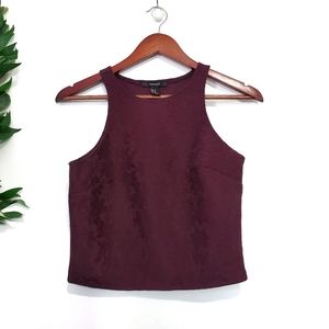 NWT F21 Floral Embroidered Tank Plum